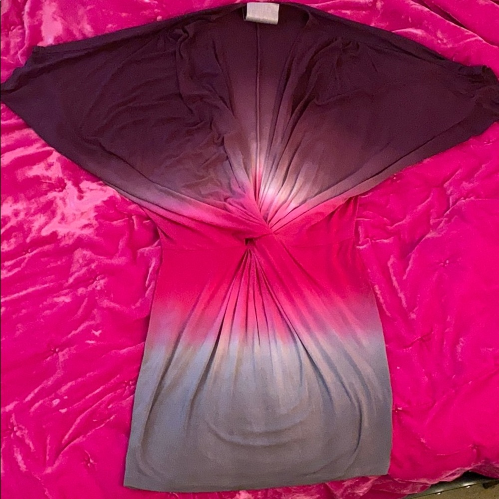 Deep V fuchsia hombre dress